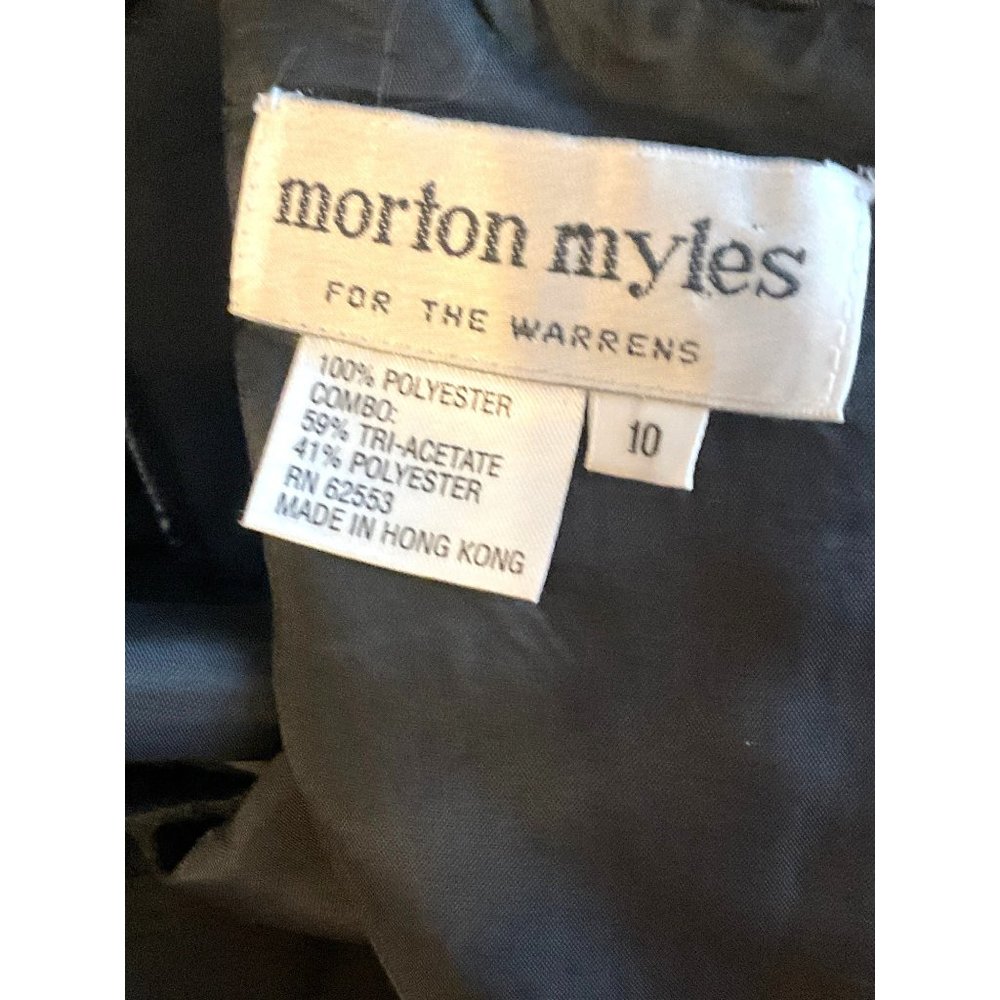 Morton Myles Gorgeous Black Vintage Dress Bows Rhinestones Size 10 Short Sleeve - Picture 6 of 14